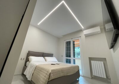 Impianto illuminazione LED impianto condizionamento Milano Cologno Monzese con strisce soffitto colore freddo lavoro camera da letto ristrutturazione design condizionatore